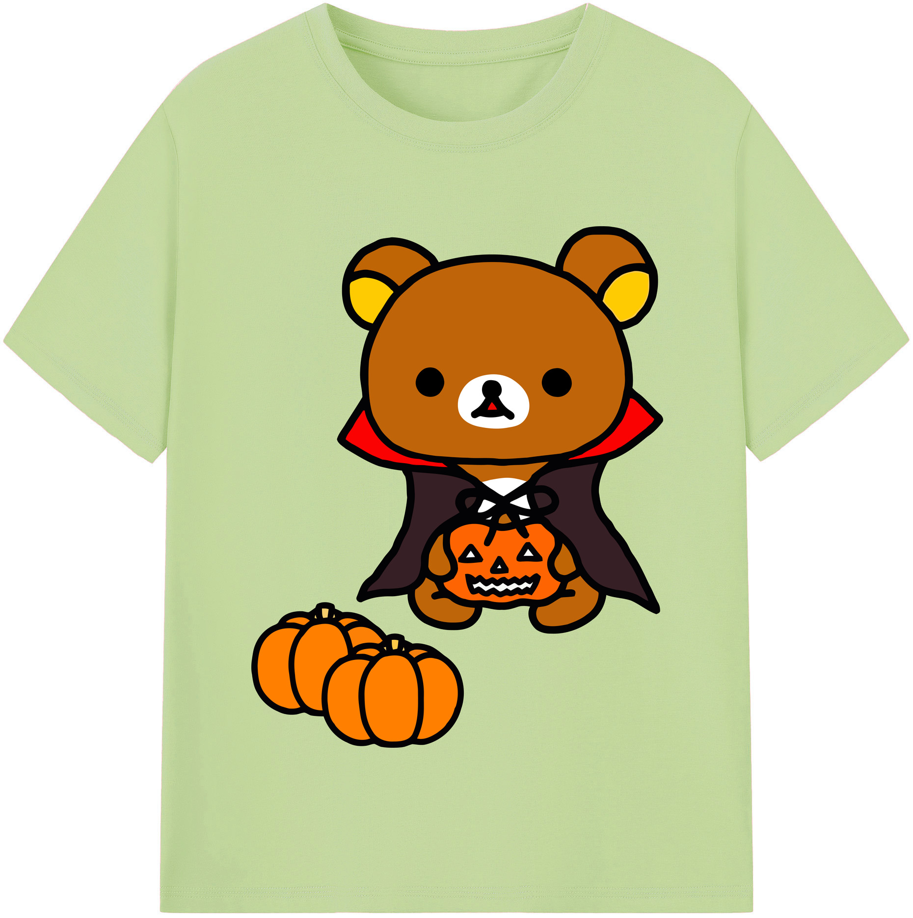（画像用） リラックマ リラックマ キイロイトリ Rilakkuma Korilakkuma Kiiroitori 綿100％半袖Tシャツ（フロントプリント）